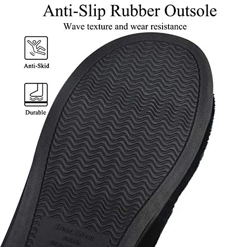 Dena Lives Women's Memory Foam Flip Flop Slippers with Cozy Short Plush Lining，Spa Thong Sandals Mules, Ladies' House Shoes with Indoor Outdoor Anti-Skid Hard Rubber Sole