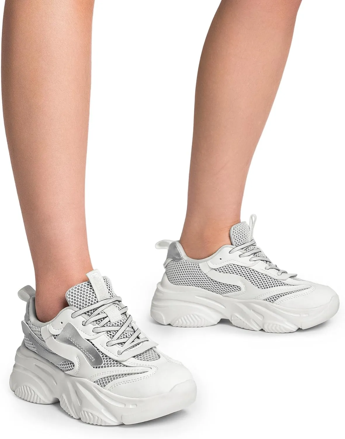 DREAM PAIRS Women's Platform Chunky Fashion Sneakers Jaxon Walking Lace-Up Comfortable Dad Sneakers Workout Sport Work Casual Tennis Shoes