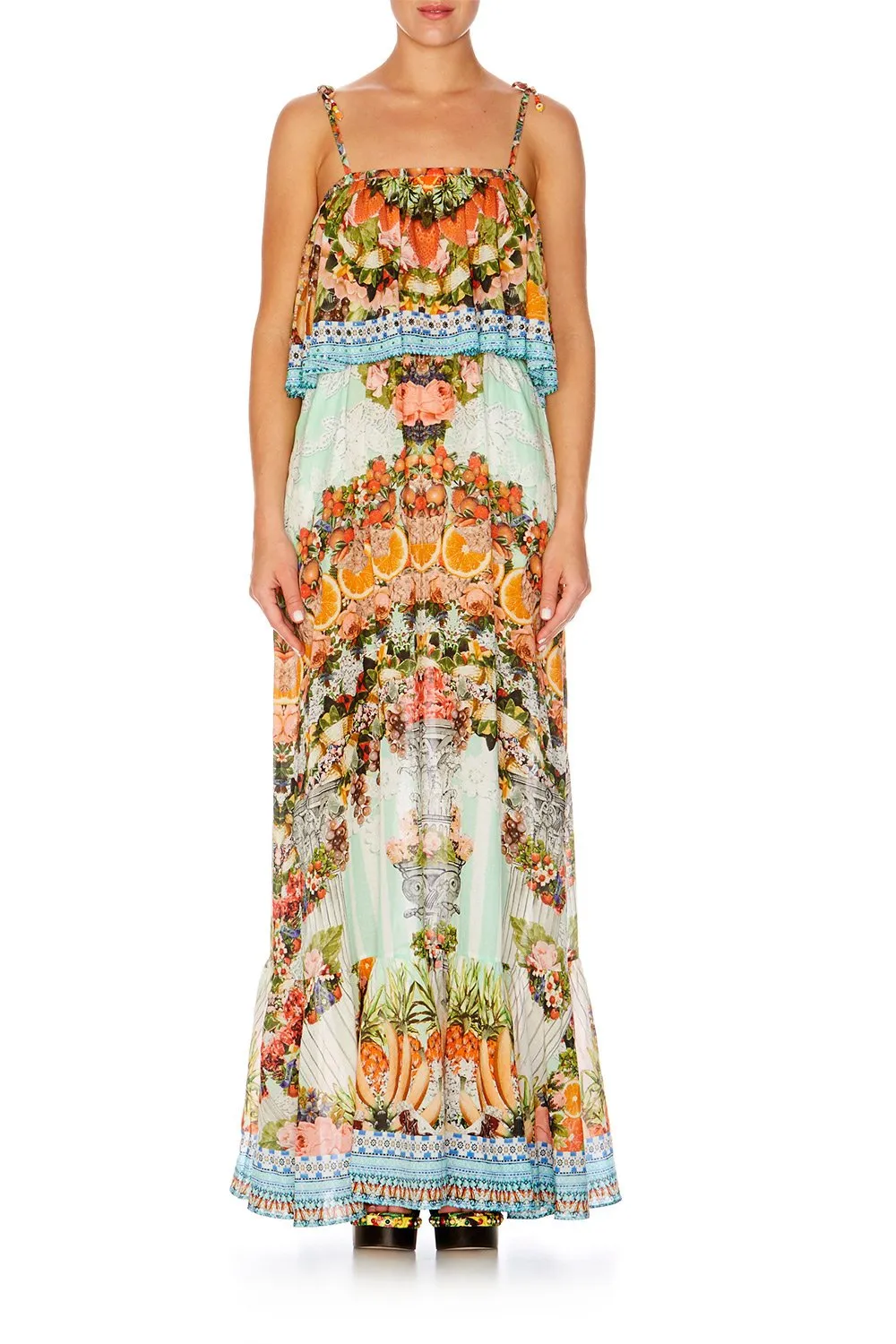 ELASTIC WAIST MAXI WITH FLOUNCE SLICE OF PARADISE