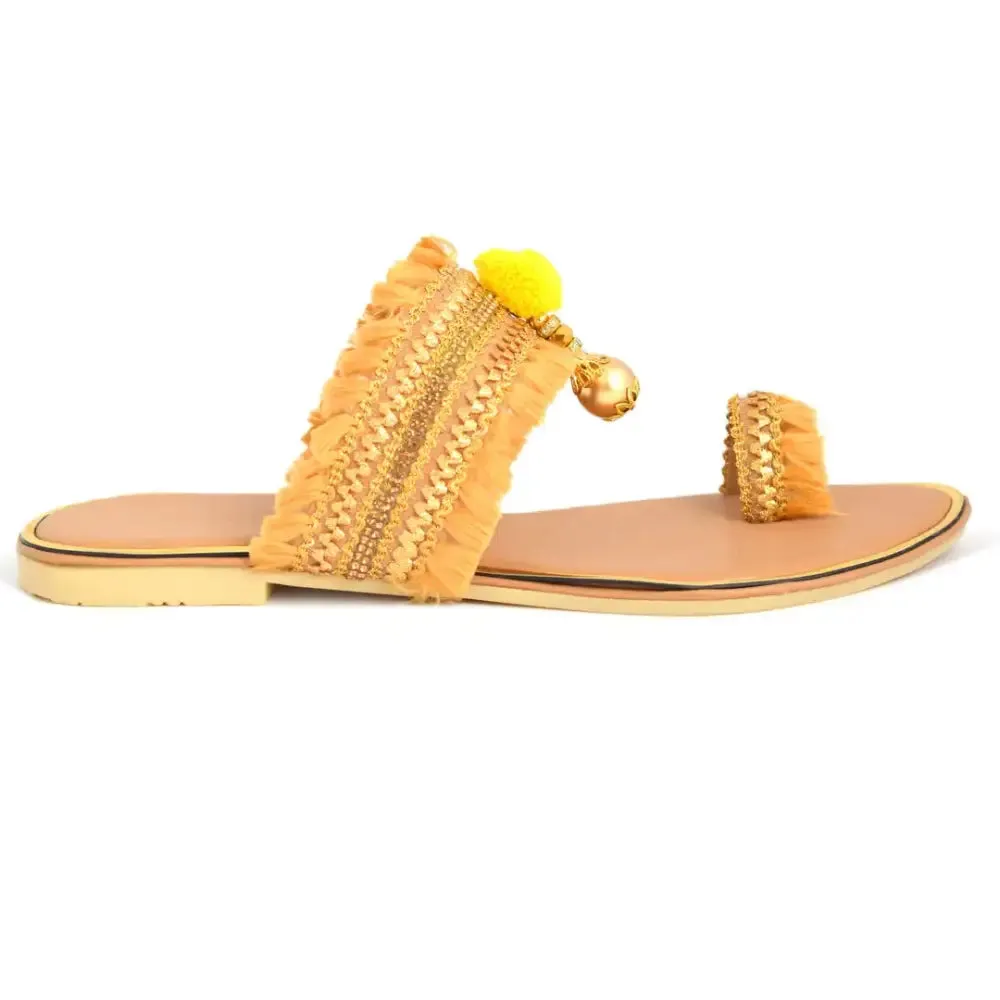 Elegant Brown Solid Synthetic Women's Sandals