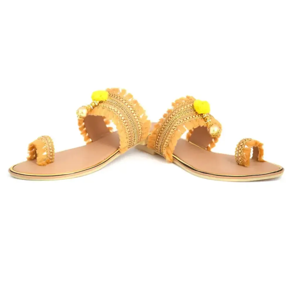 Elegant Brown Solid Synthetic Women's Sandals