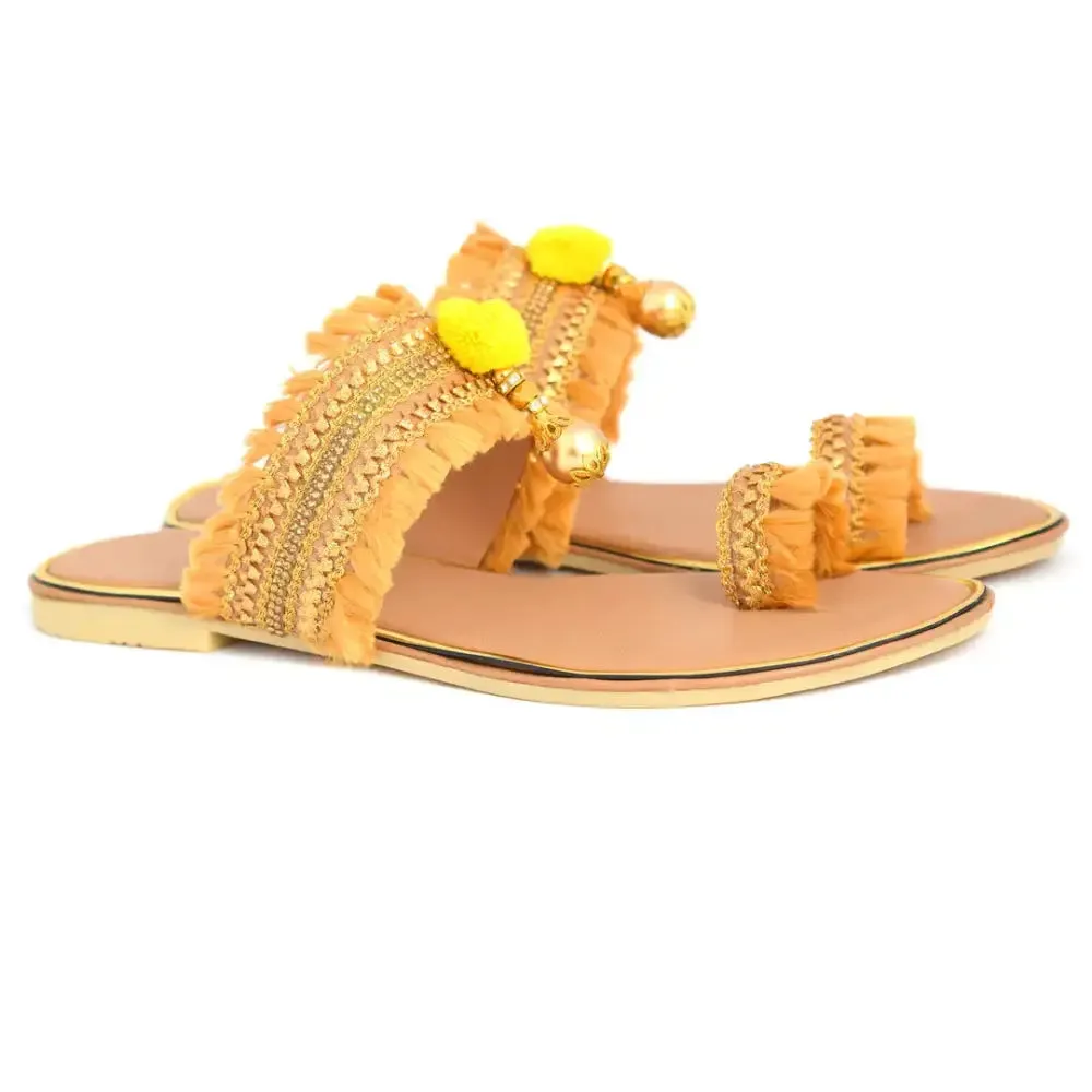 Elegant Brown Solid Synthetic Women's Sandals