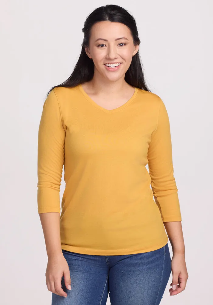 Elena 3/4 Sleeve V Neck