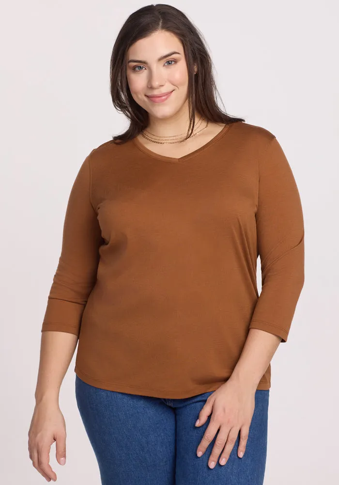 Elena 3/4 Sleeve V Neck