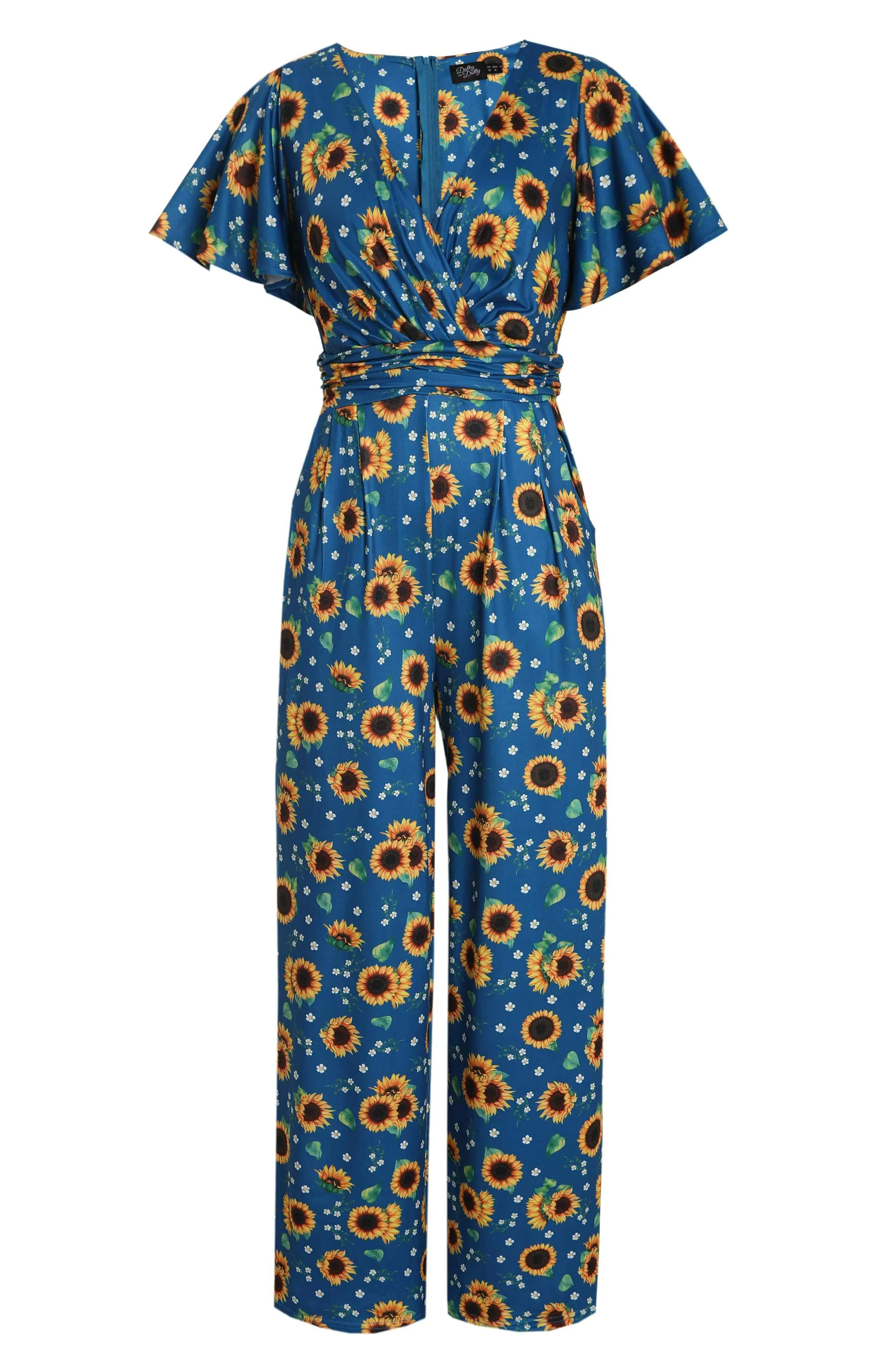 Esther Blue Sunflower Jumpsuit