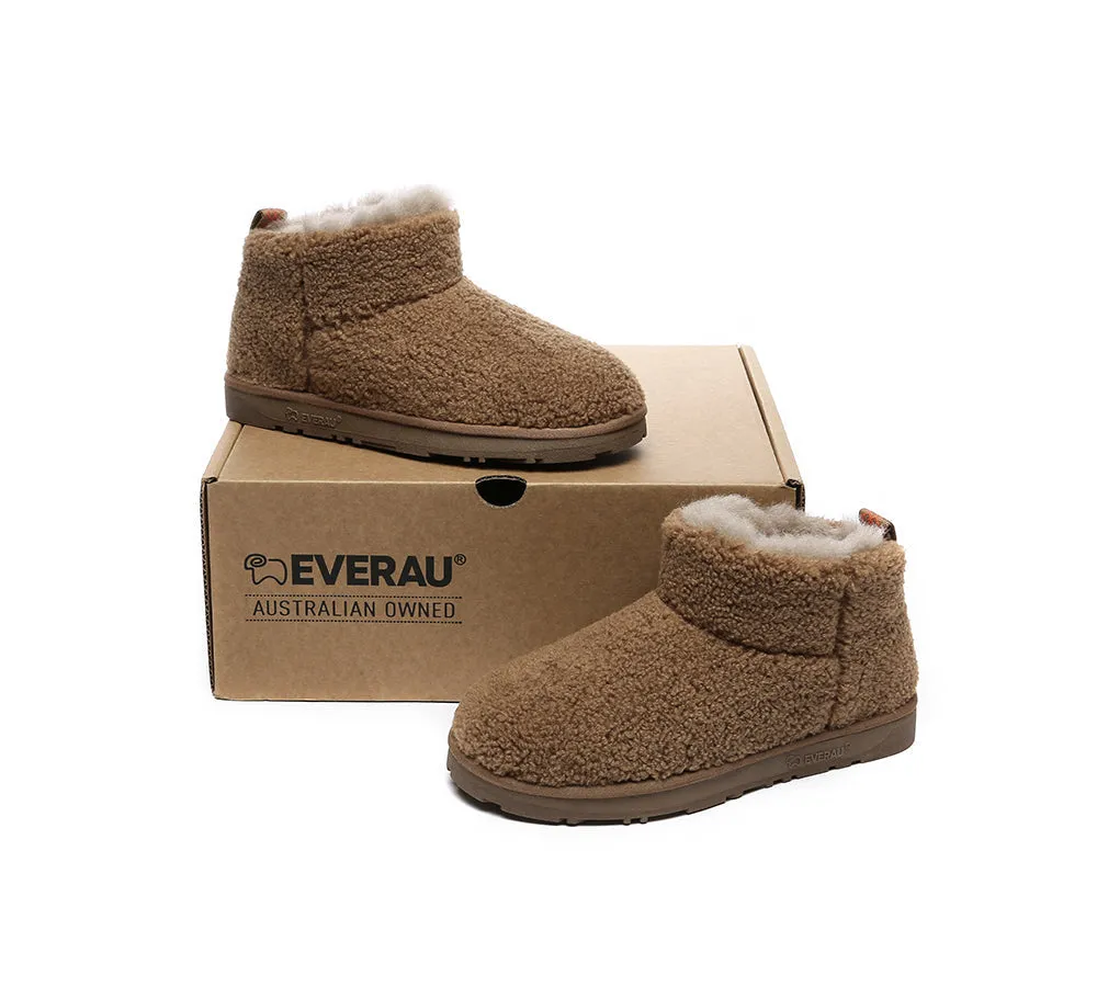 EVERAU® UGG Sheepskin Wool Plush Ankle Boots Ultra Teddycozy