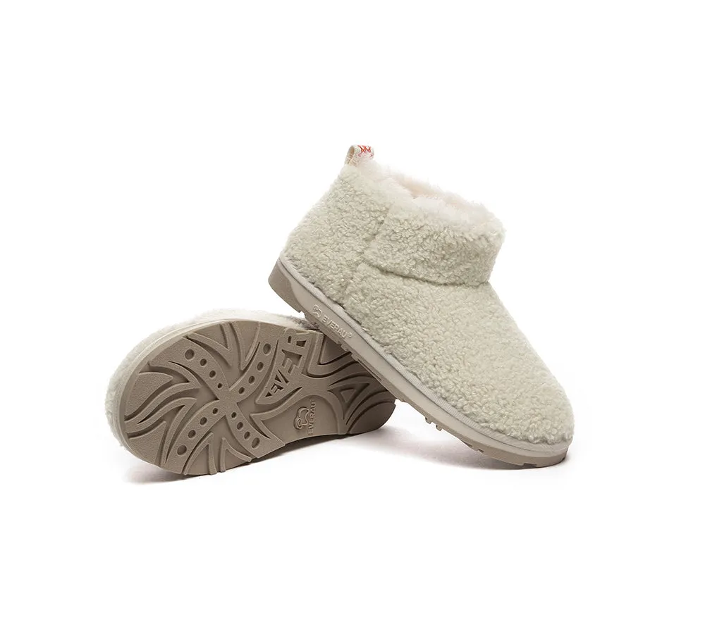 EVERAU® UGG Sheepskin Wool Plush Ankle Boots Ultra Teddycozy