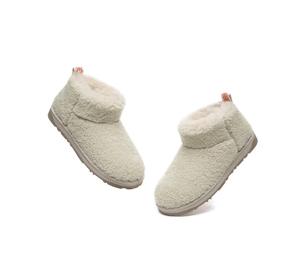 EVERAU® UGG Sheepskin Wool Plush Ankle Boots Ultra Teddycozy