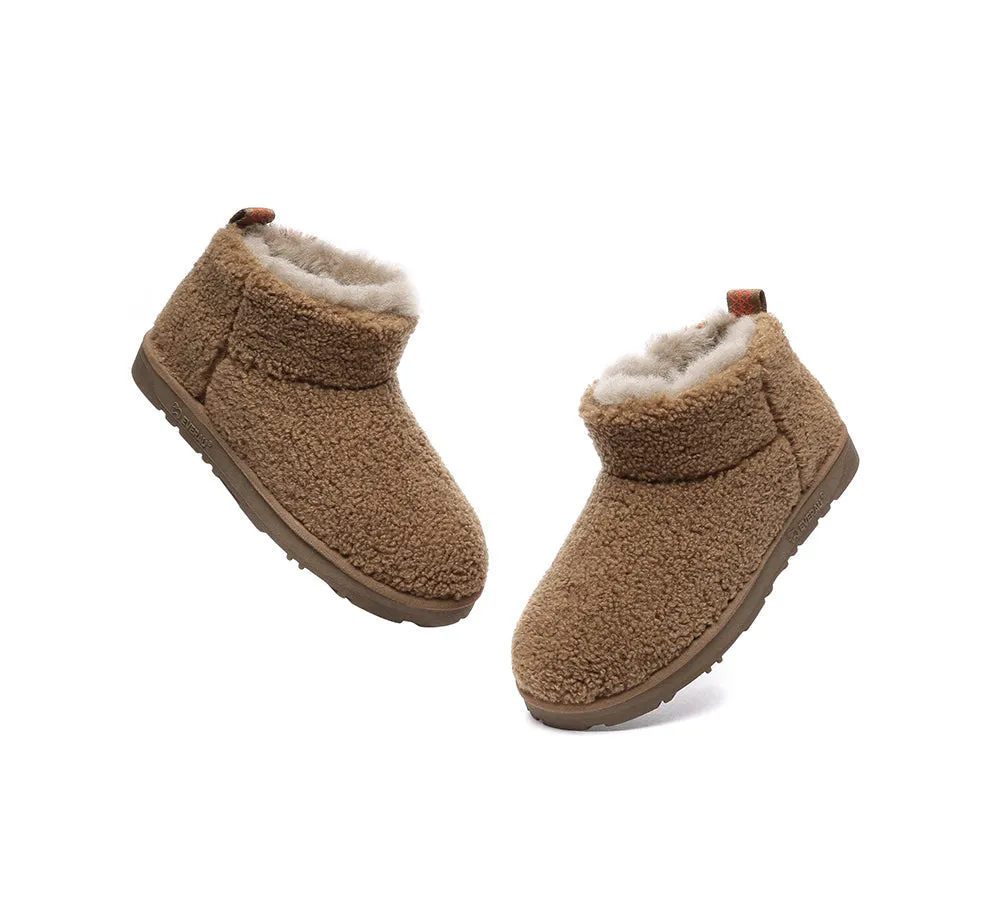 EVERAU® UGG Sheepskin Wool Plush Ankle Boots Ultra Teddycozy