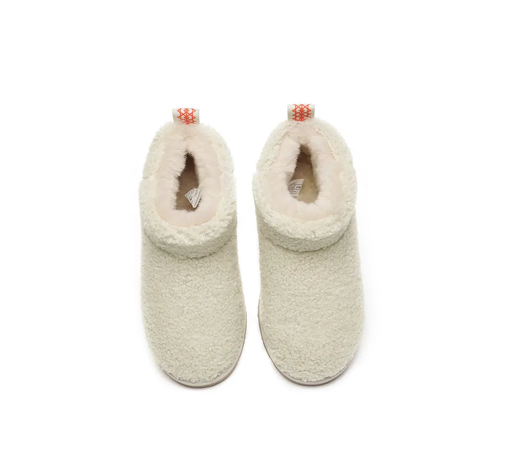 EVERAU® UGG Sheepskin Wool Plush Ankle Boots Ultra Teddycozy