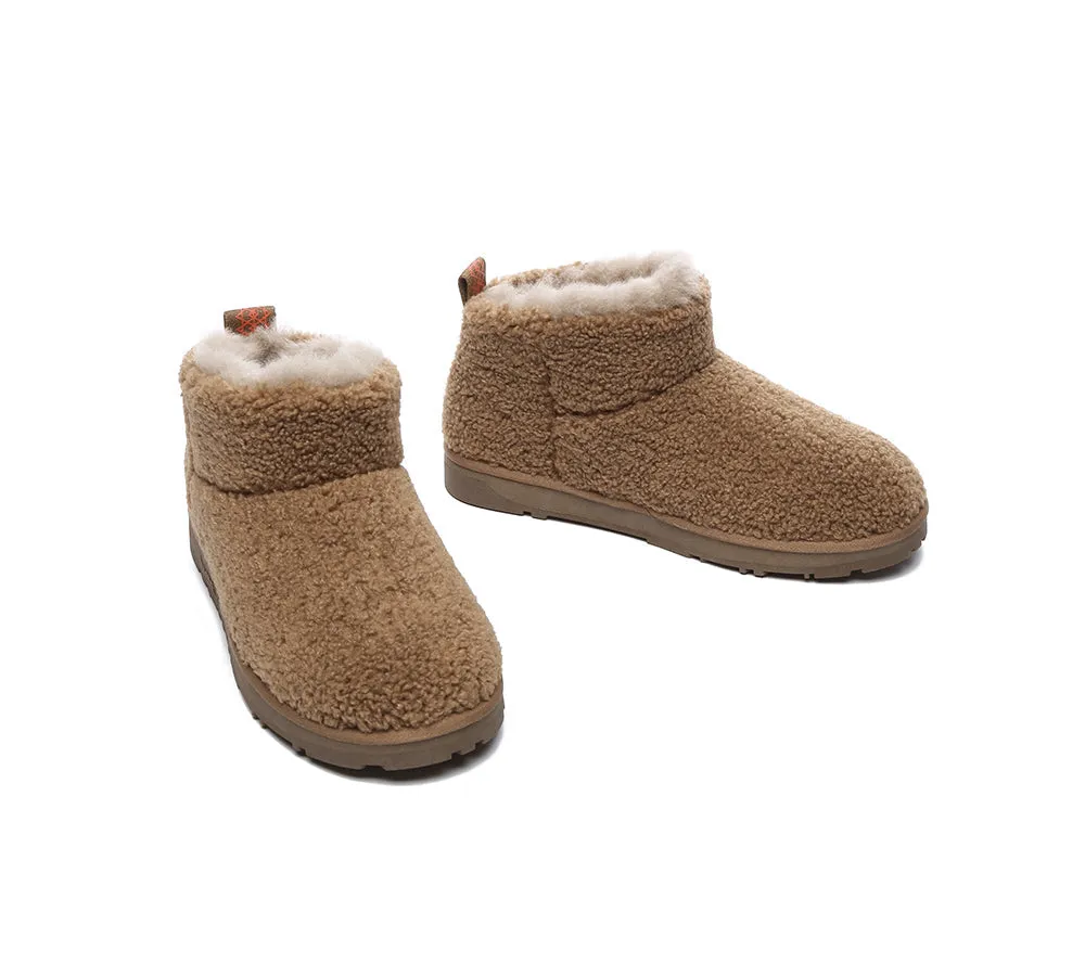 EVERAU® UGG Sheepskin Wool Plush Ankle Boots Ultra Teddycozy