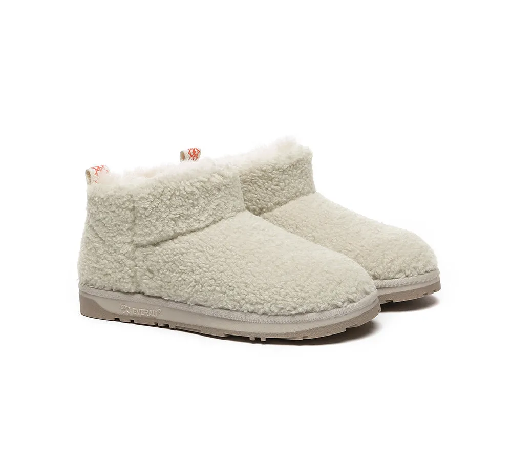 EVERAU® UGG Sheepskin Wool Plush Ankle Boots Ultra Teddycozy