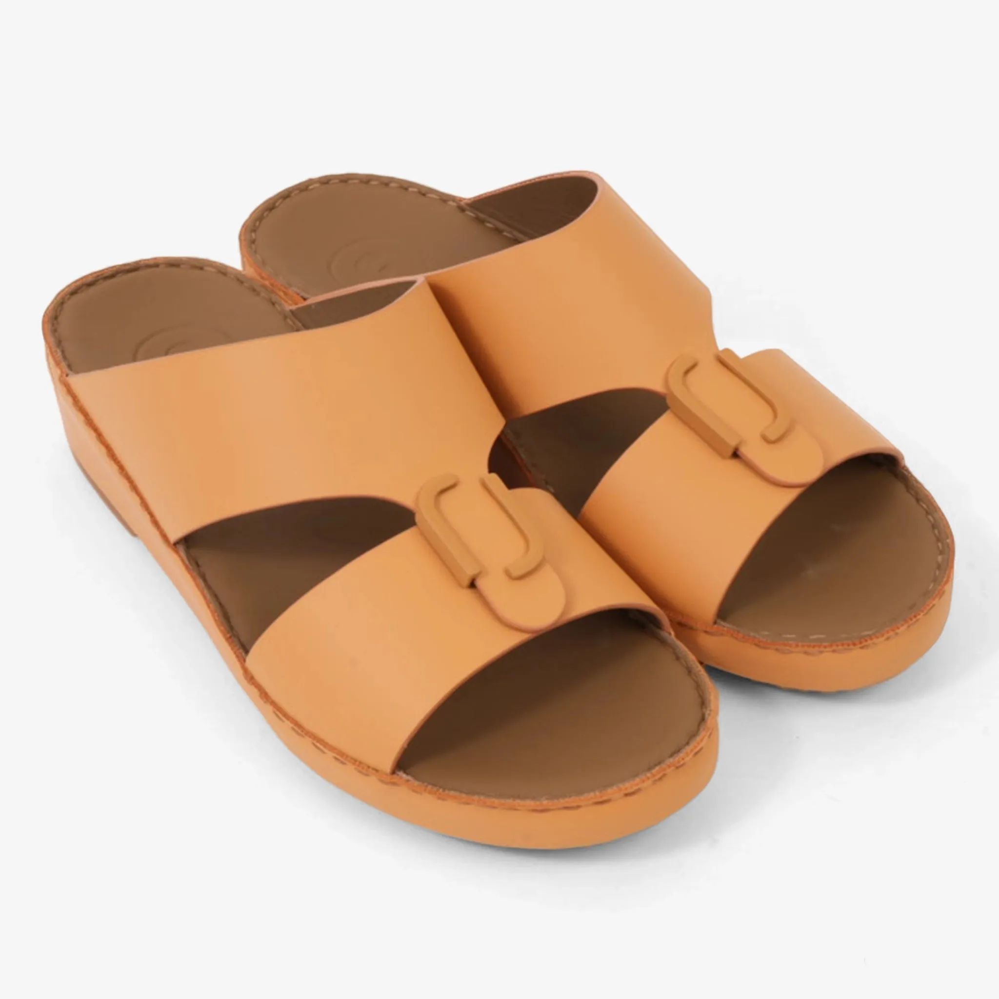 FARADA CLASSIC MENS BLACK LEATHER SANDALS SAND NAVADA