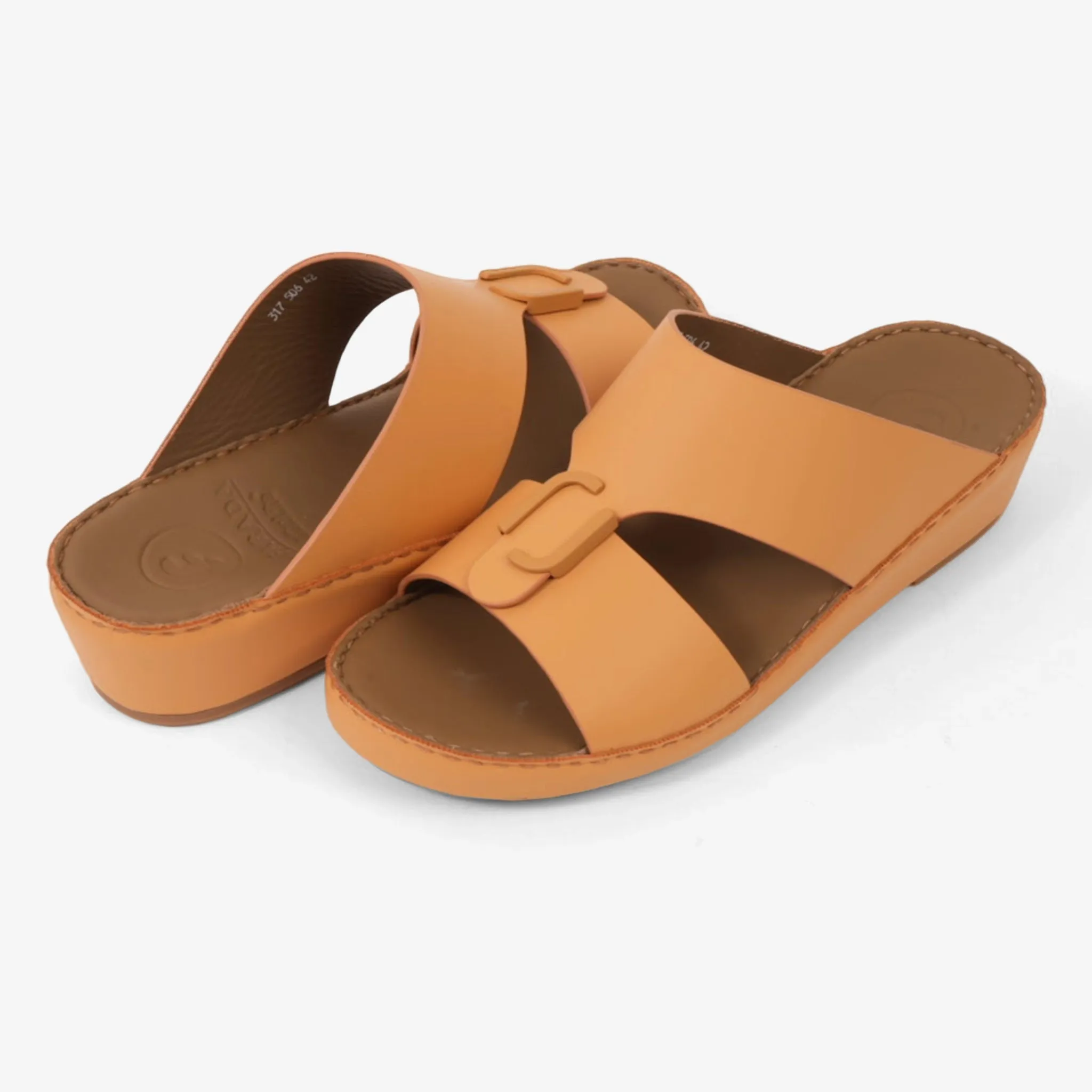 FARADA CLASSIC MENS BLACK LEATHER SANDALS SAND NAVADA