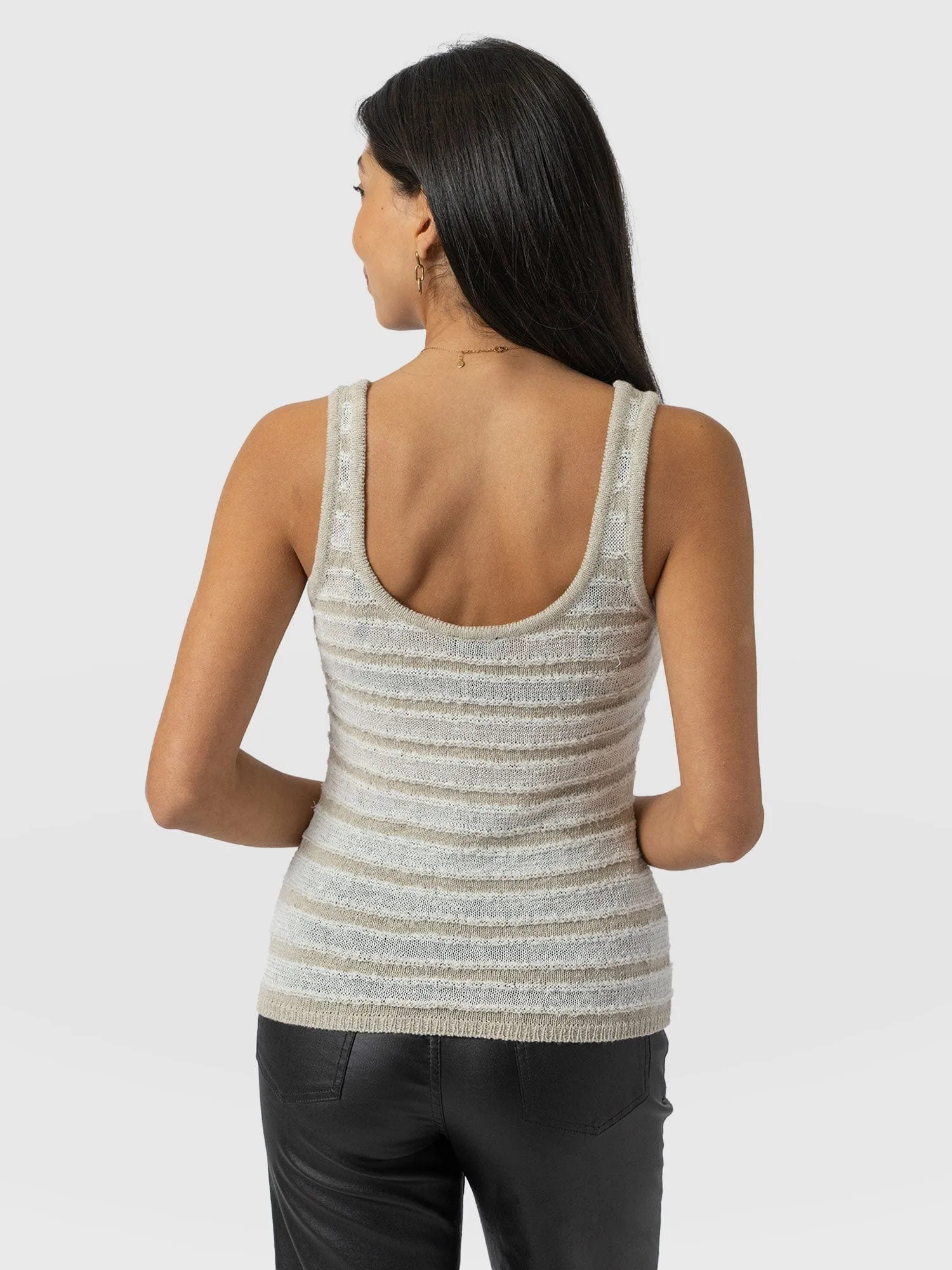 Fearne Knit Cami - Cream Stripe