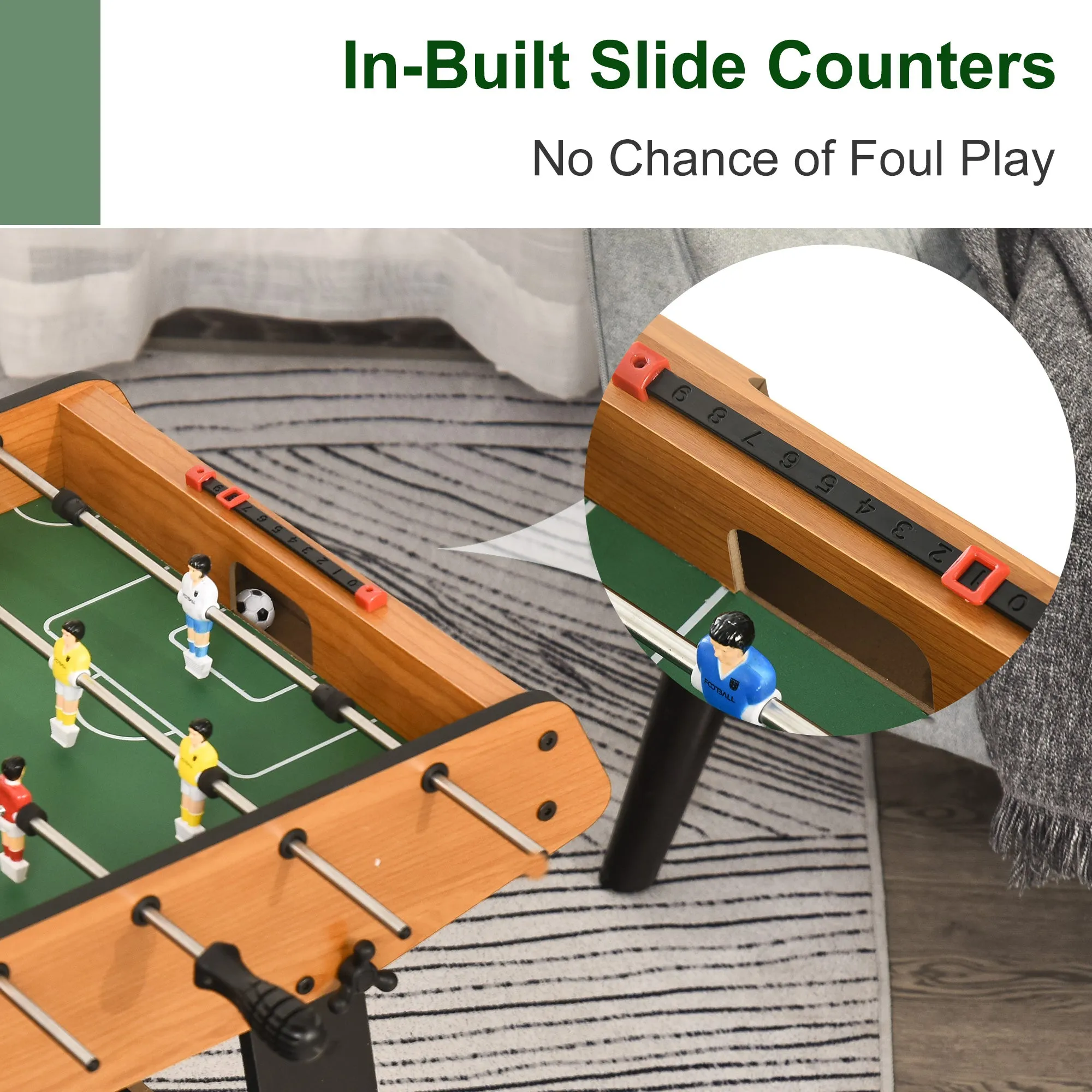 Folding Football Gaming Table Mini Foosball Soccer Table for Family Fun Indoor Play Sports