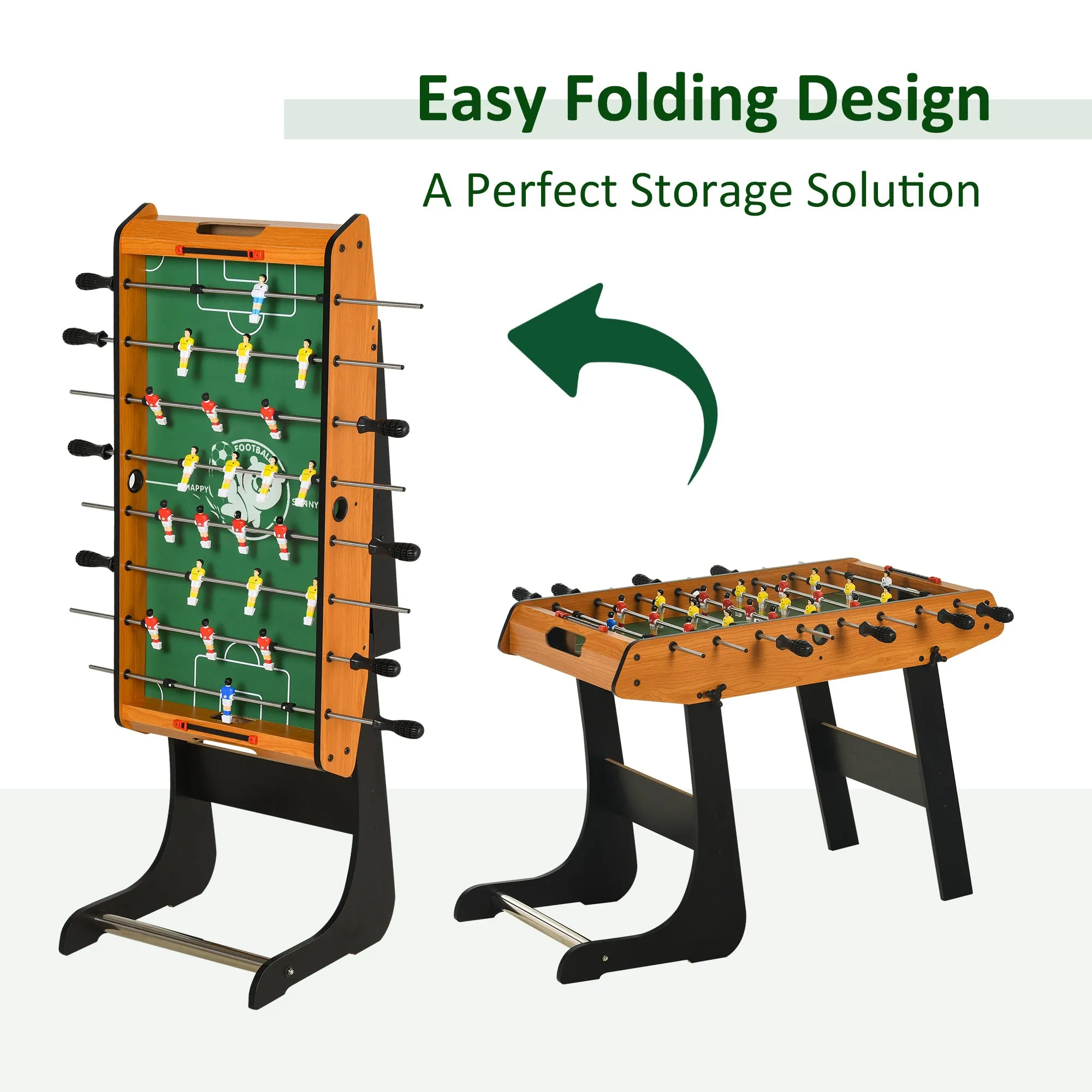 Folding Football Gaming Table Mini Foosball Soccer Table for Family Fun Indoor Play Sports