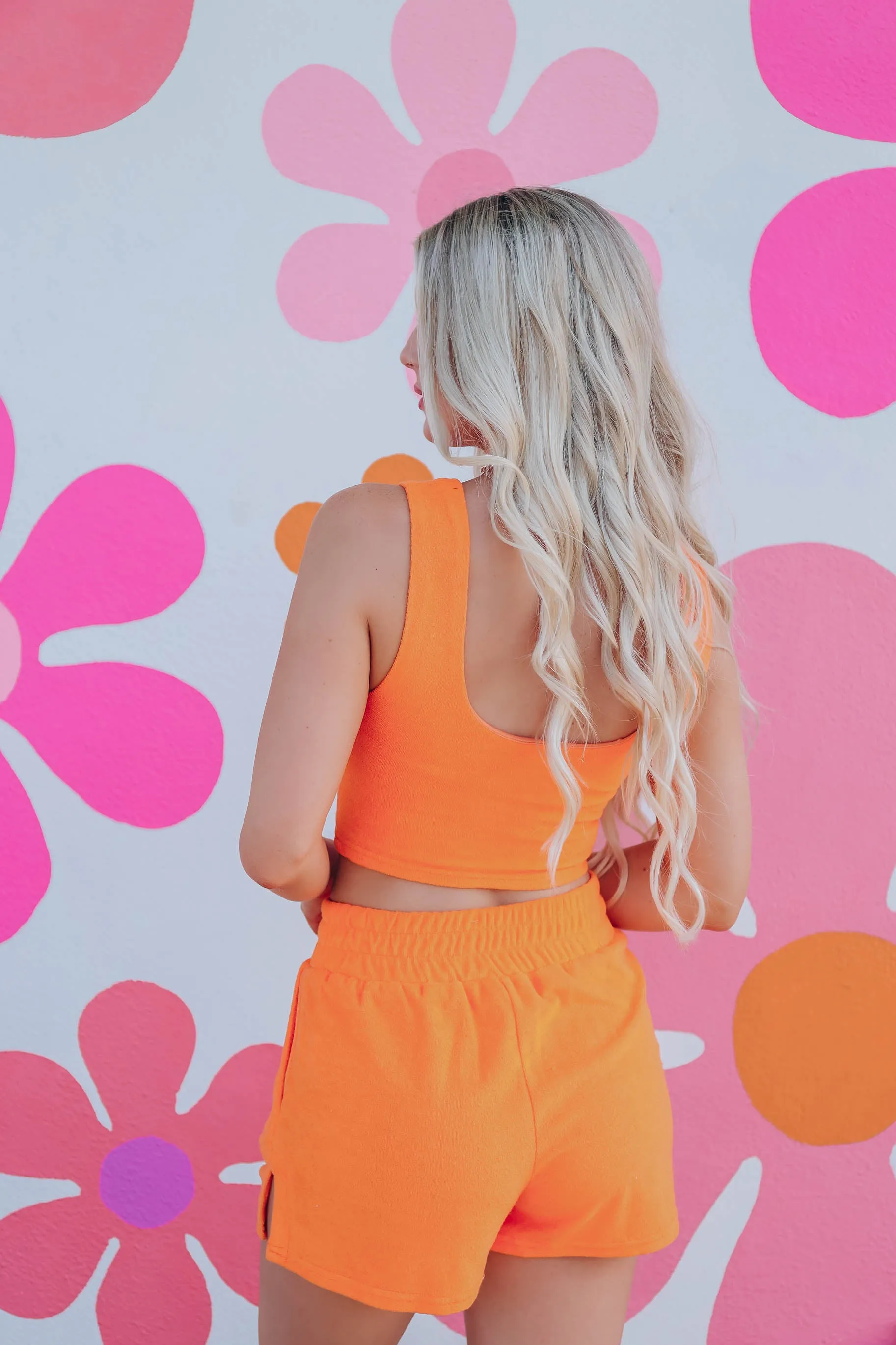 Foxy Terry Crop/Short Set - Orange