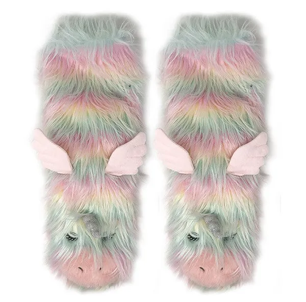 Funky Unicom - Women's Cozy Sherpa Slipper Socks