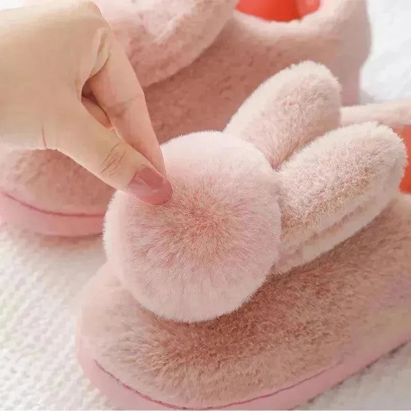 Furry Bunny Plush Indoor Shoes