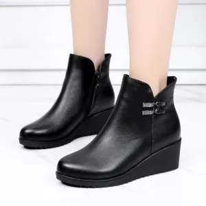 Genuine Leather Warm Winter Women Boots