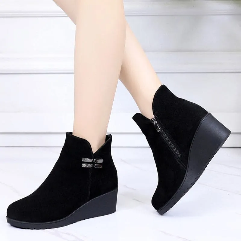 Genuine Leather Warm Winter Women Boots