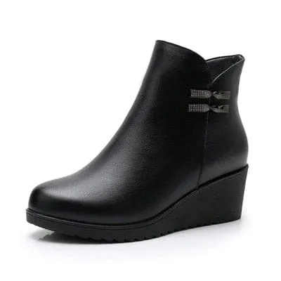 Genuine Leather Warm Winter Women Boots