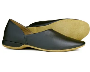 GEORGE Mens Black Leather Slippers by Orca Bay