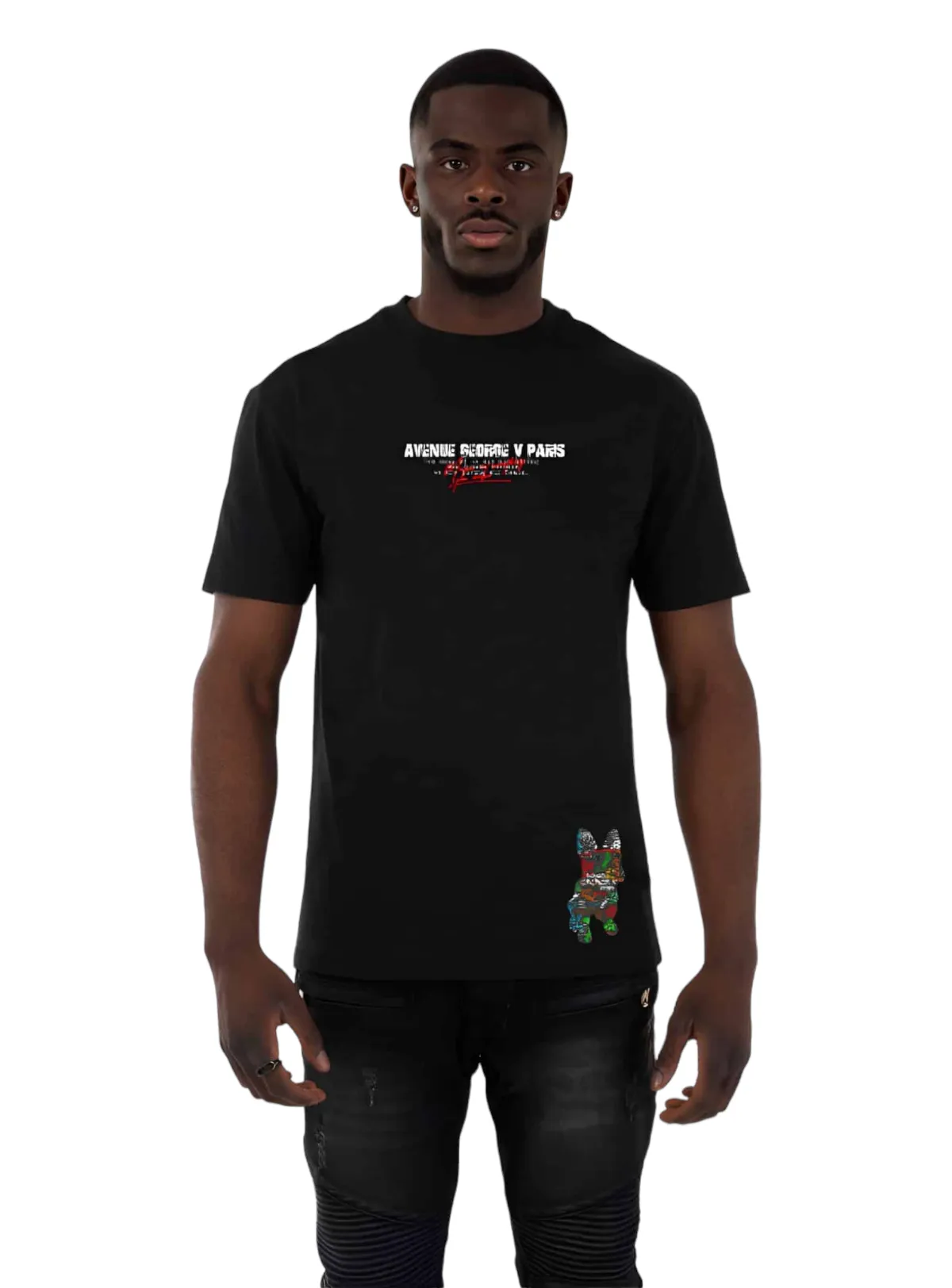 George V T-Shirt - Dog Art - Black - GV2564