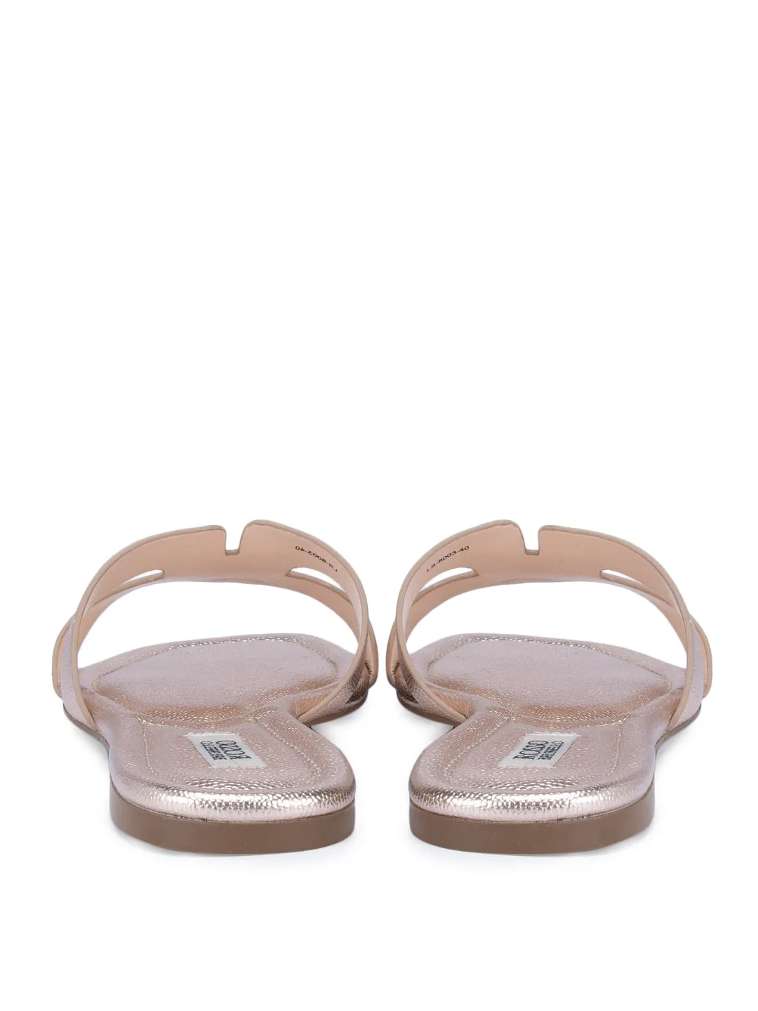 Gold Foux Leather Sliders