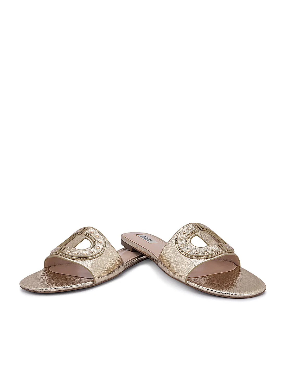 Gold Stud Embellished Sliders
