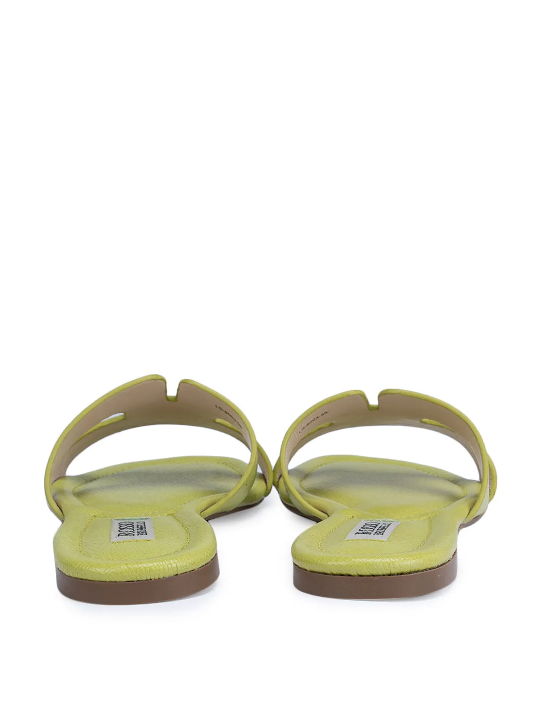 Green Foux Leather Sliders