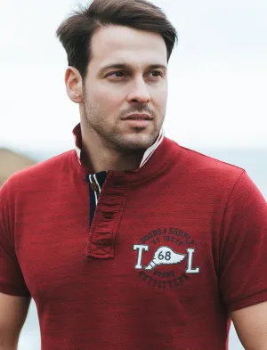 Greychon Injection Dyed Polo Shirt in Oxblood - Tokyo Laundry