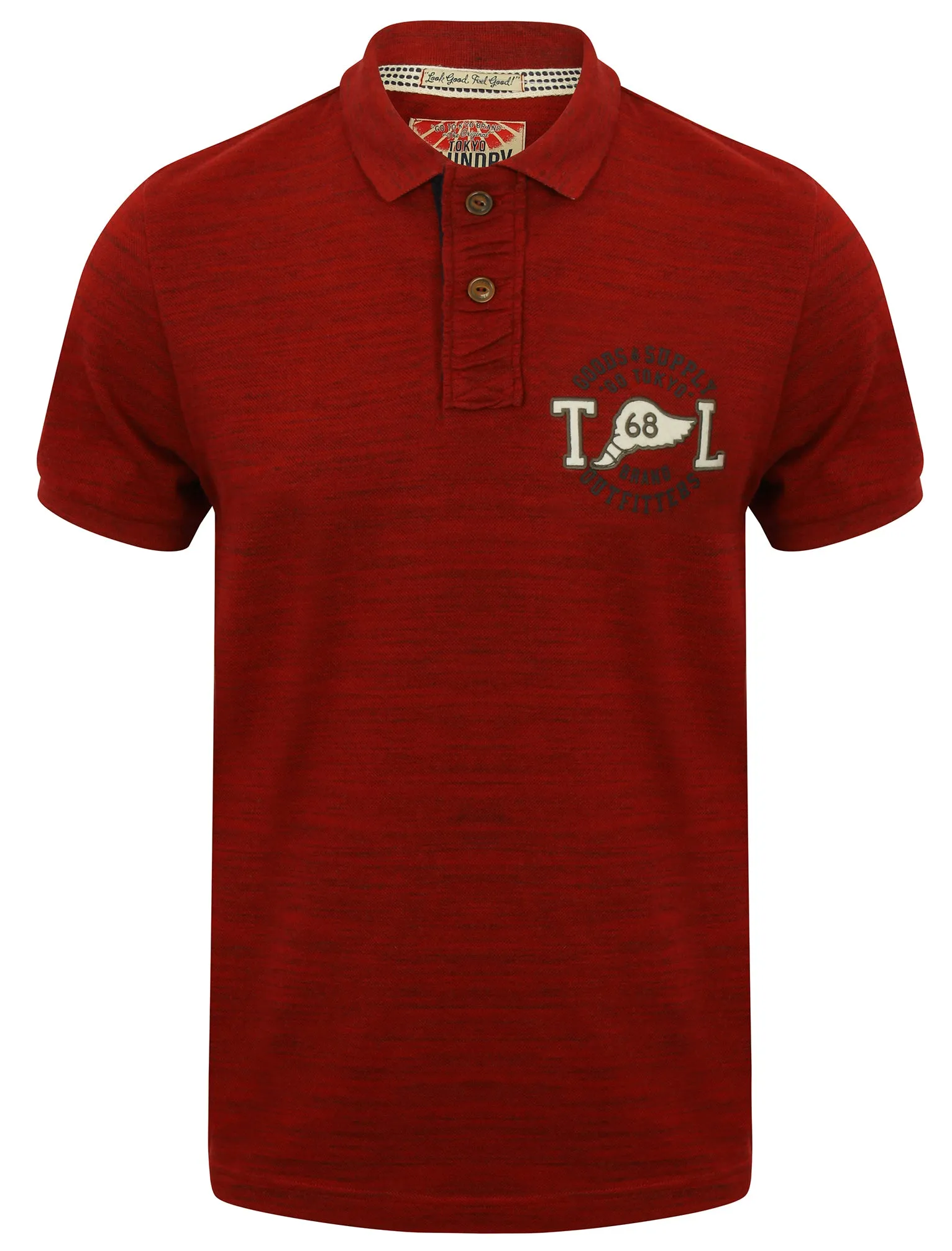 Greychon Injection Dyed Polo Shirt in Oxblood - Tokyo Laundry
