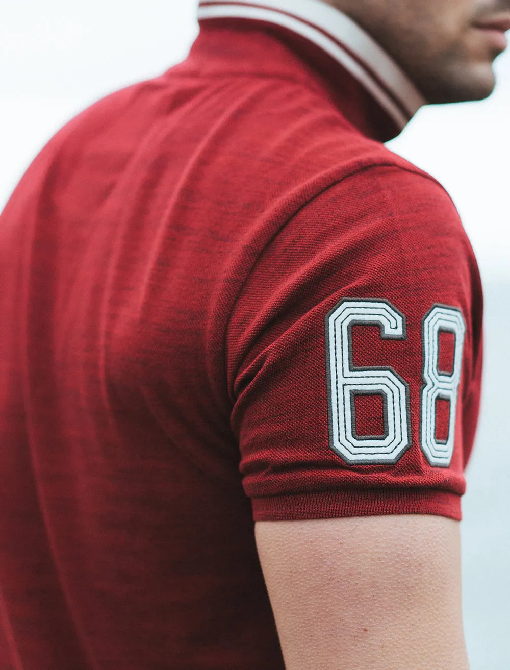 Greychon Injection Dyed Polo Shirt in Oxblood - Tokyo Laundry
