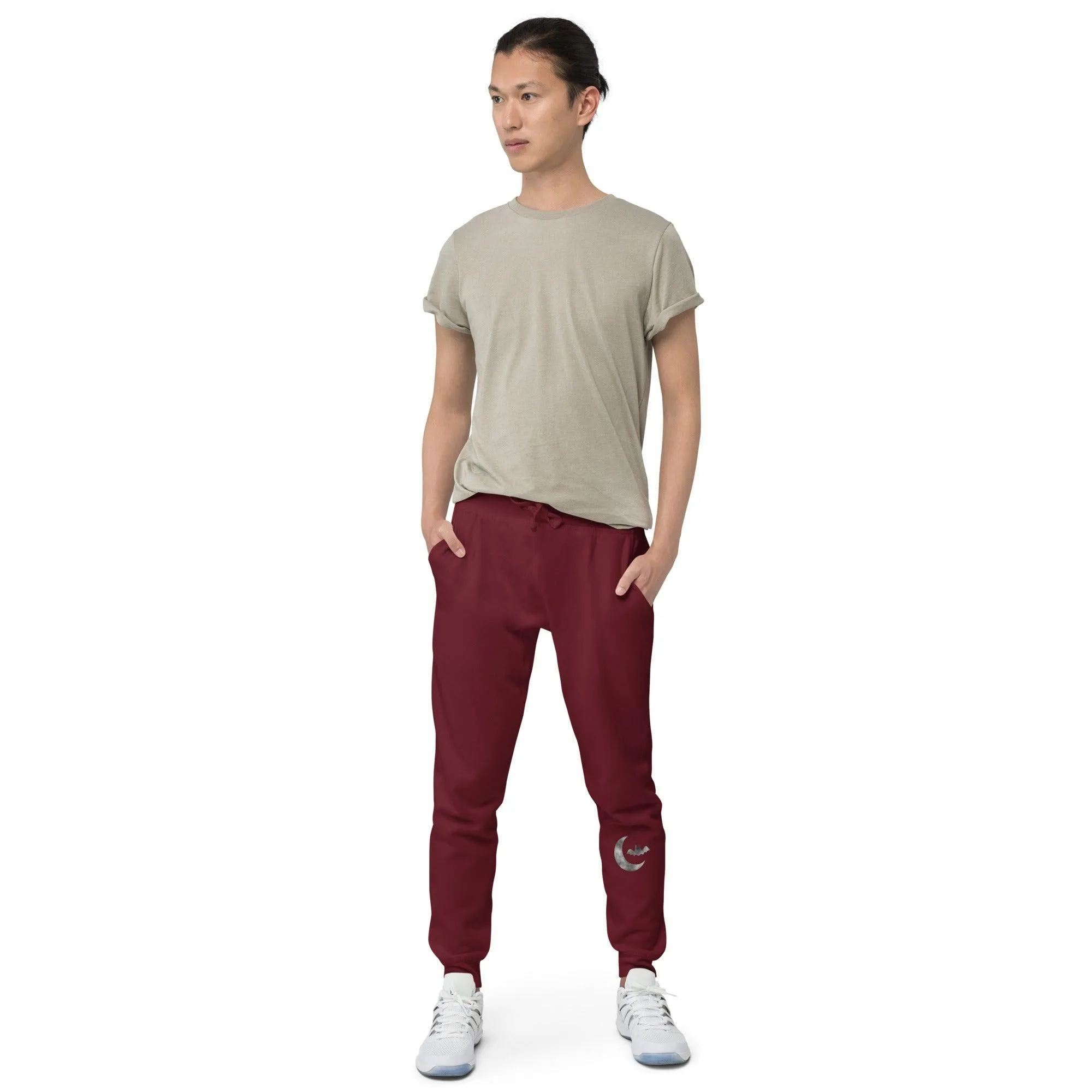 Halloween Cloudy Moon Bat Unisex fleece sweatpants / Bat Pants