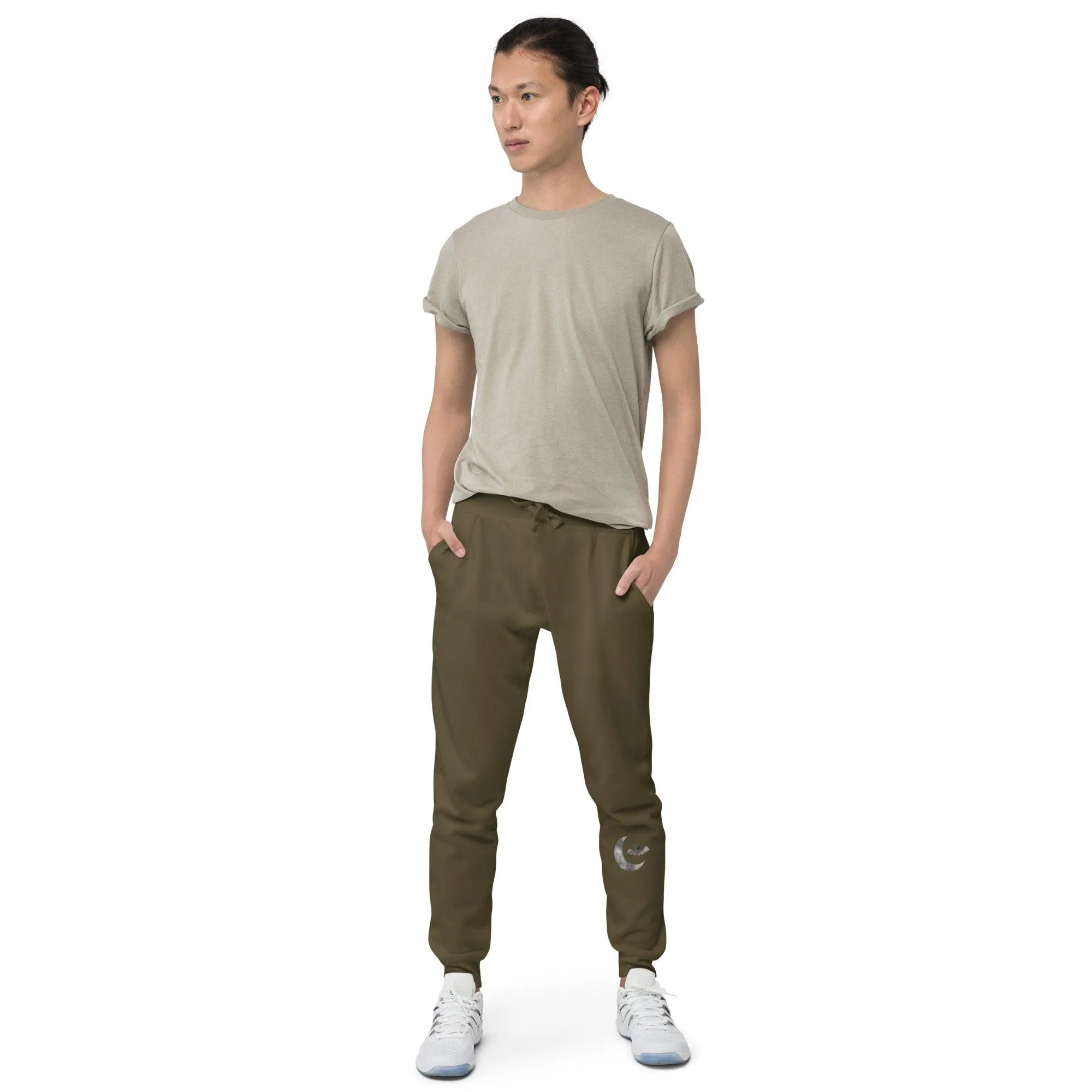 Halloween Cloudy Moon Bat Unisex fleece sweatpants / Bat Pants