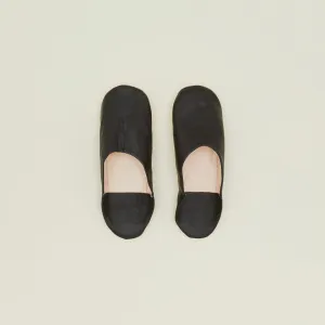 Handmade Leather Slippers - Black