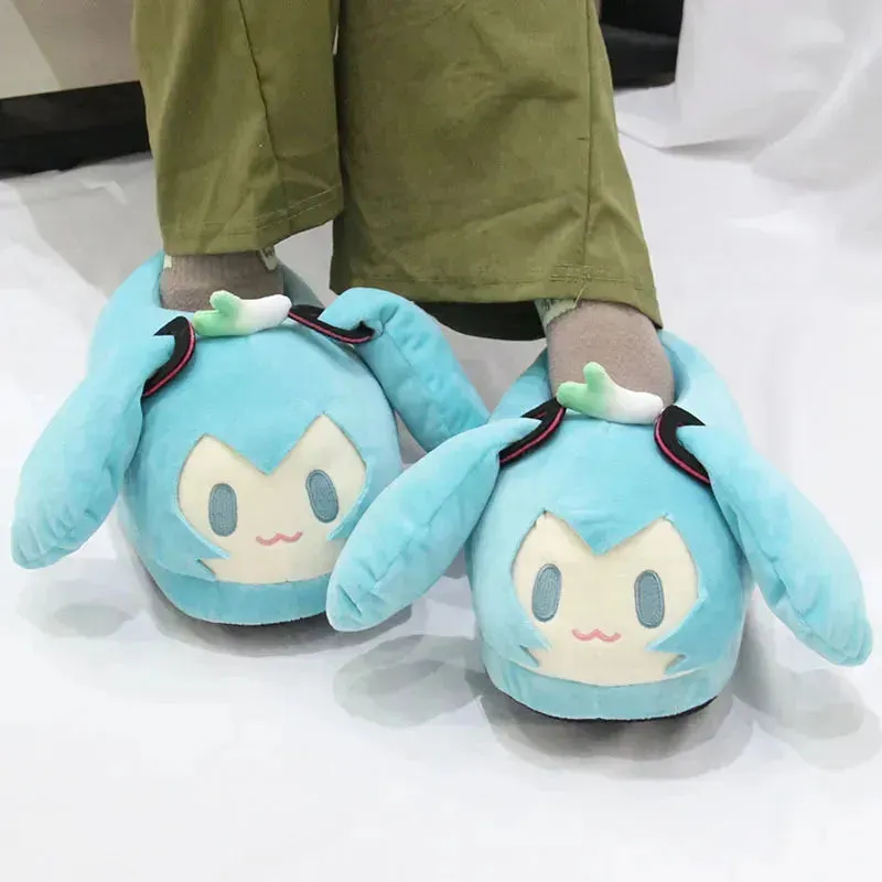 Hatsune Miku Anime Plush Slippers