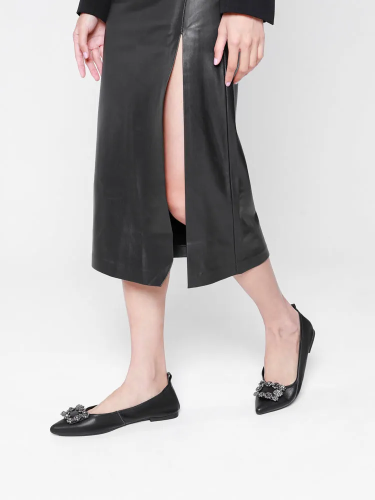 Helene Crystal Buckle Foldable Flats