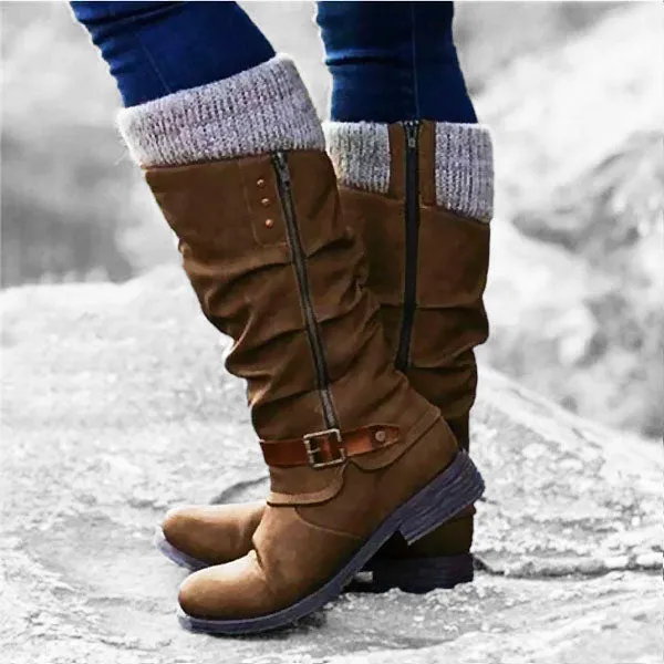 HISEL™ MID CALF WARM LEATHER WINTER BOOTS