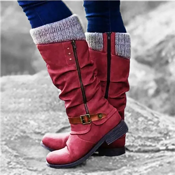 HISEL™ MID CALF WARM LEATHER WINTER BOOTS