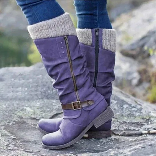 HISEL™ MID CALF WARM LEATHER WINTER BOOTS