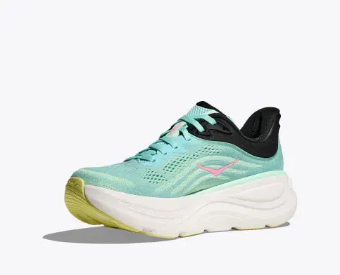 HOKA WOMENS BONDI 9 BLUE SPARK/ MINT FLUORITE