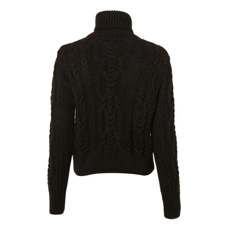 Holland Cooper Belgravia Cable Ladies Roll Neck Knit - Fern Green