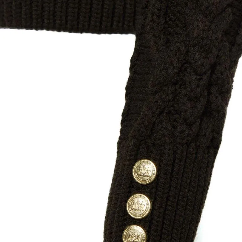 Holland Cooper Belgravia Cable Ladies Roll Neck Knit - Fern Green