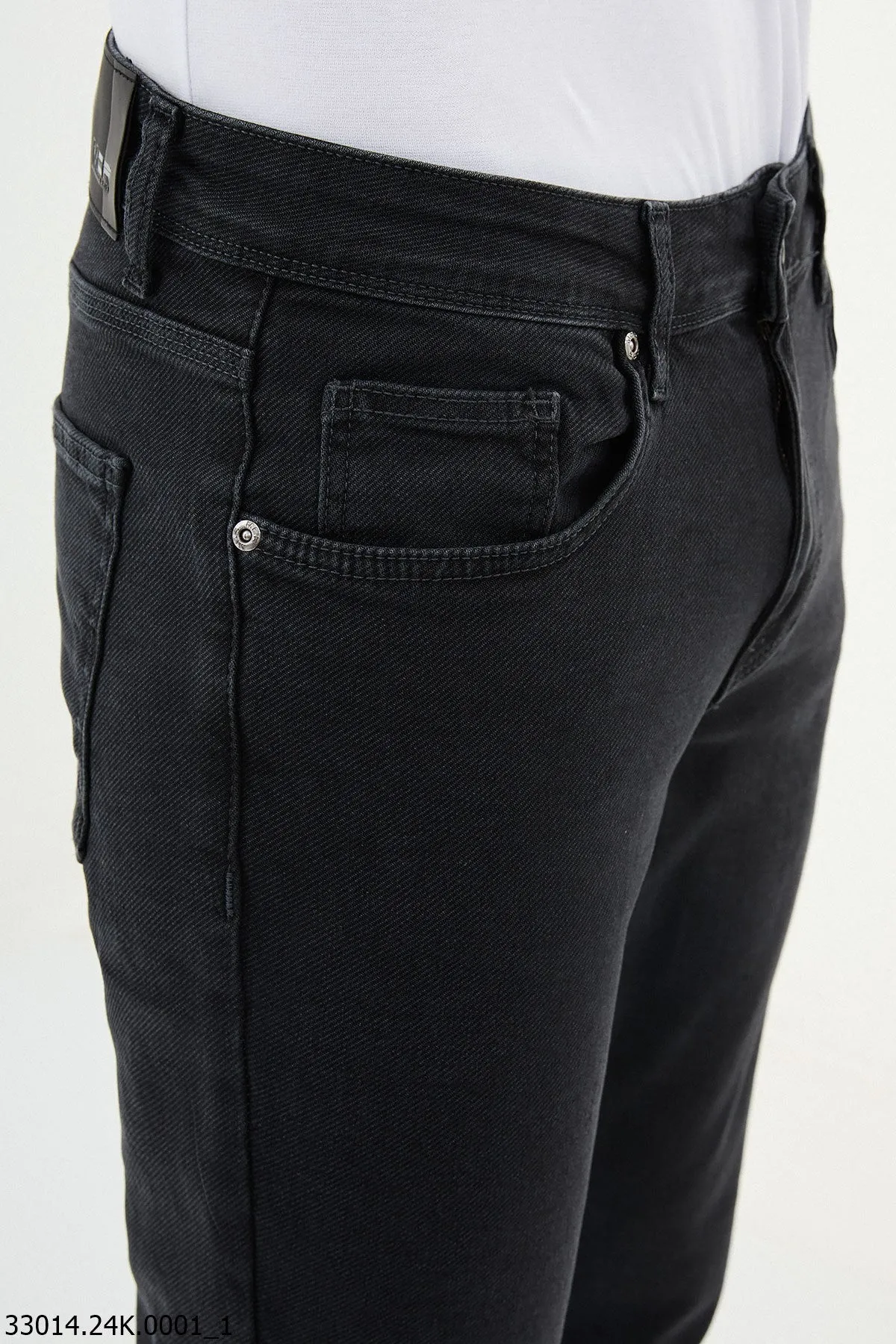 HolloMen Gray Slim Fit Corduroy Jeans.