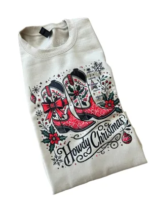 HOWDY CHRISTMAS BOOTS SWEATSHIRT