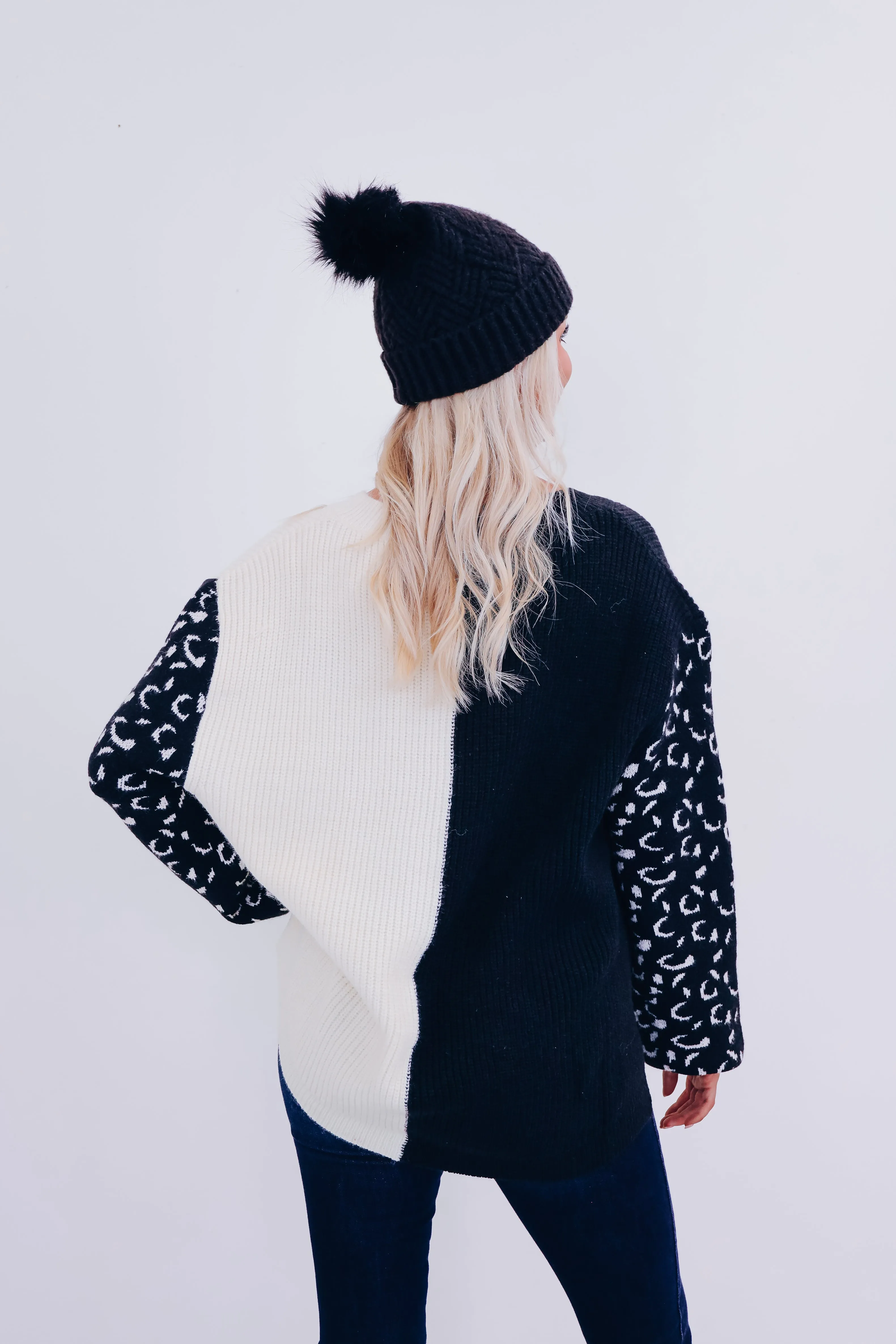 Illyanna Leopard Sleeve Oversized Sweater