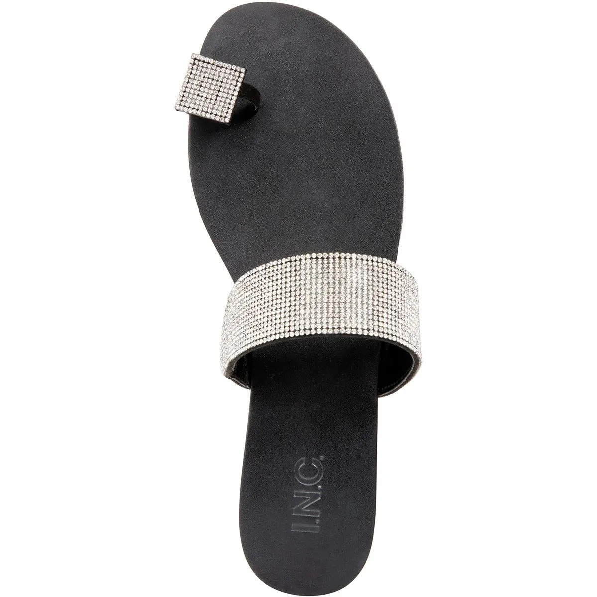 INC Womens Gavena Faux Leather Slide Sandals